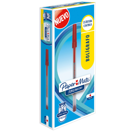 Bolígrafo Papermate Kilometrico Económico Color Rojo C/12 Pzas [2129427]
