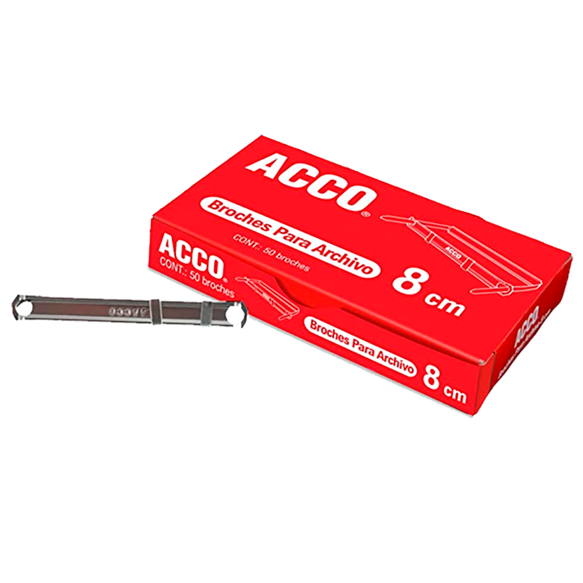ACCO Broche 8 cm Color Metal Plateado Caja Con 50 Pzas [ACO-BRO-P1580]