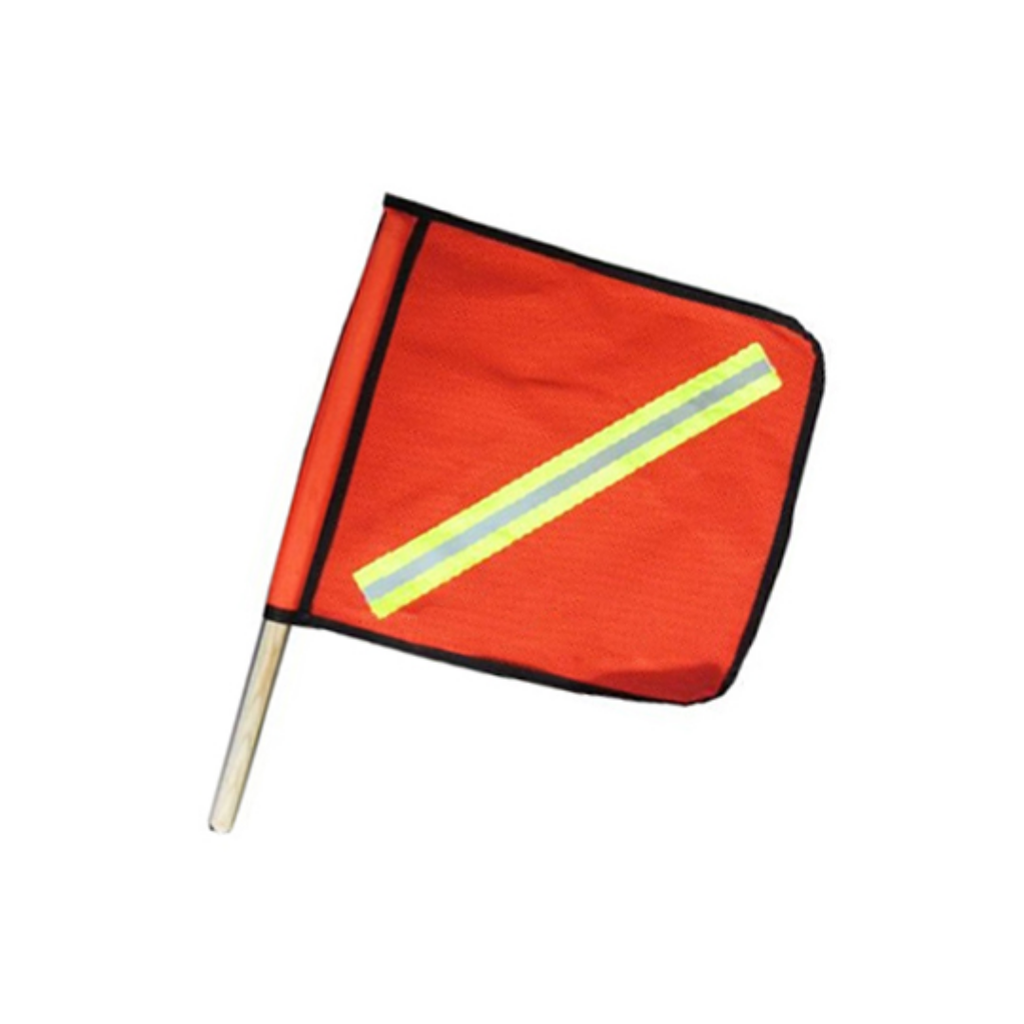 Banderola Reflectante 45×45 cm – Tela, Rojo & Amarillo Neón, Alta Visibilidad [PPX0129]