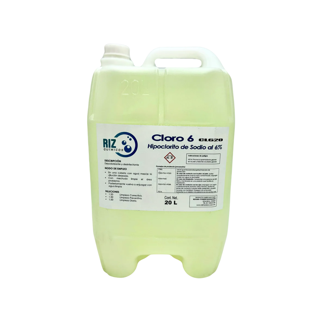 Cloro 20 L – Bidón Incluido, Desinfectante y Blanqueador [PLG0181]