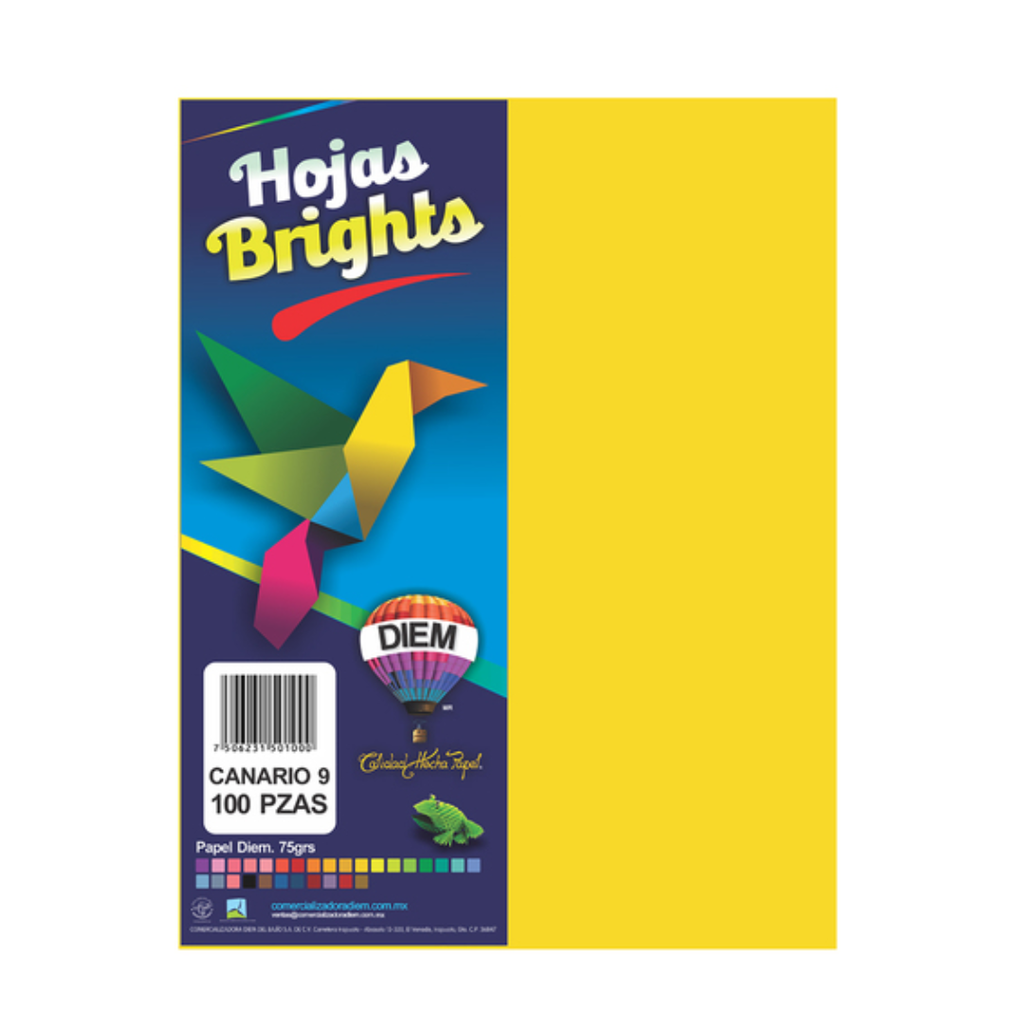 Diem Hojas Bond Amarillo Canario Tam. Carta 100 h [PPC0248]