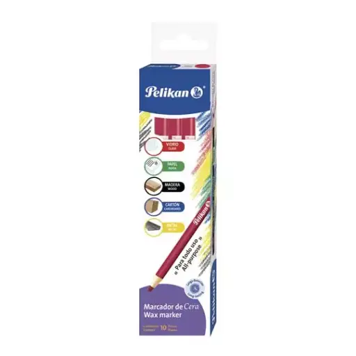 [PEL-MAR-80103] Marcador De Cera Pelikan Rojo Caja C/10 Pzs. [PEL-MAR-80103]