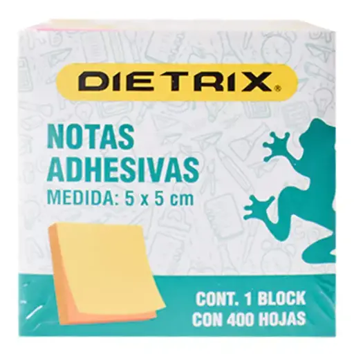 [DIE-PST-8740] Notas Adhesivas Dietrix Colores Neón de 5x5 cm Con 400 hojas [DIE-PST-8740]