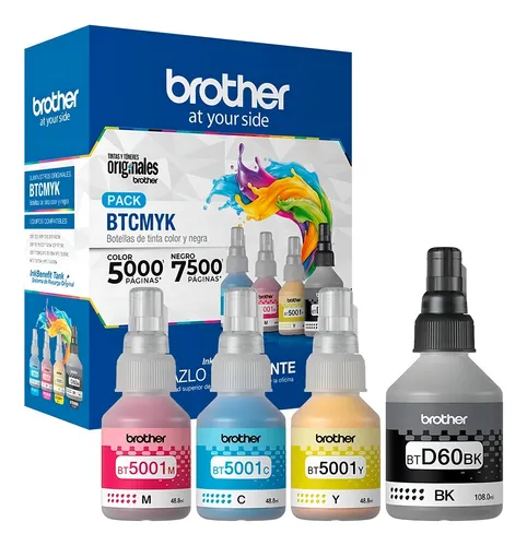 [BT5001C] Tinta Para Impresora Brother Btd60bk / Bt5001 Color 4 Colores 4 Unidades [BT5001C]