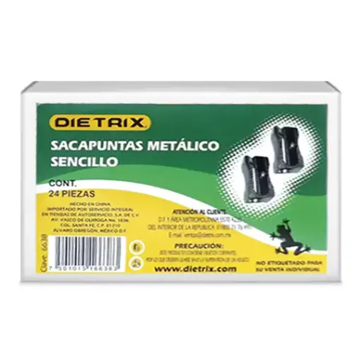 [DIE-SAC-6638] Sacapuntas Metálico Sencillo Dietrix 24 Pzs [DIE-SAC-6638]