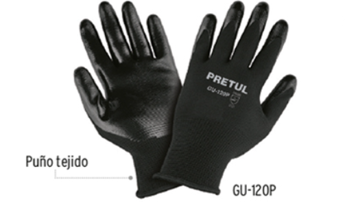 [GU-121P] Guantes De Nylon Con Recubrimiento De Nitrilo Liso, Alta Sensibilidad Tam. CH [GU-121P]