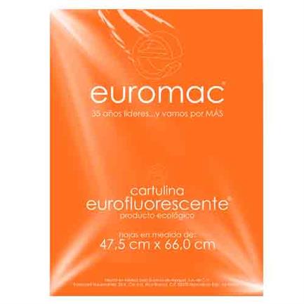 [EF0034] Cartulina Euromac Fluorescente Naranja 47.5 X 66 Cm C/10 Pzs [EF0034]