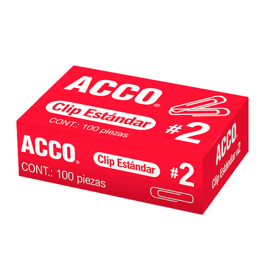 [7501357064583] Acco P1660 No.2 – Clips Estándar Acero Plateado • Caja 100 [7501357064583]