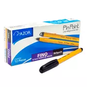 [AZO-BOL-6820NEG] Bolígrafo fino Pin Point 0.7 mm color negro cuerpo amarillo caja con 12 pzas [AZO-BOL-6820NEG]