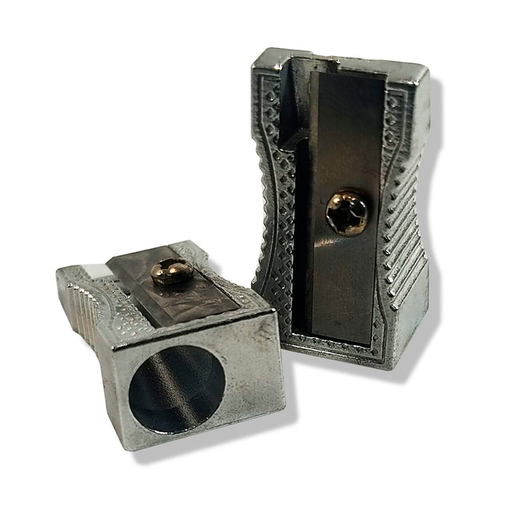 [7501214972266] Sacapuntas Barrilito Metal Plateado – 1 Orificio, Pieza Única [7501214972266]