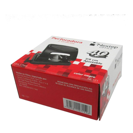[NE-121M] Nextep Perforadora 2 Orificios – 8 cm, Cuerpo Plástico, 1 Pieza [NE-121M]
