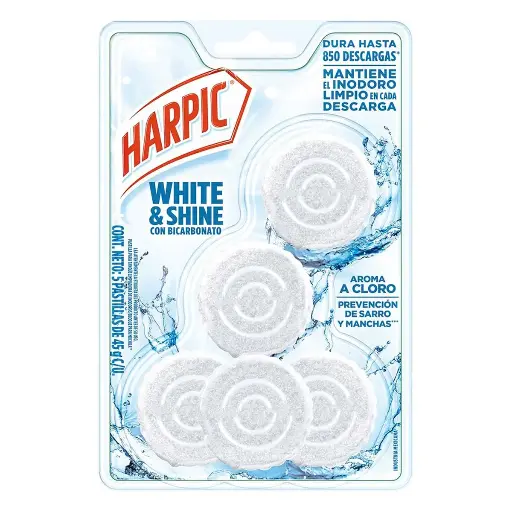 [PLG0207] Harpic Limpieza & Brillo Prolongado 5 Pastillas Para Tanque. [PLG0207]