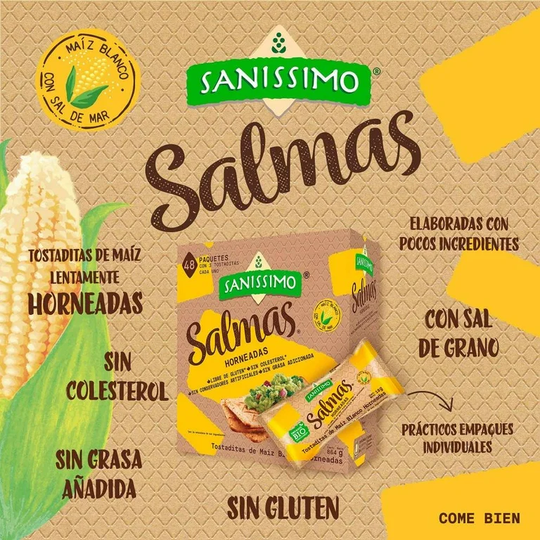 Tostadas Sanissimo Salmas 48 pzas de 18 g c/u
