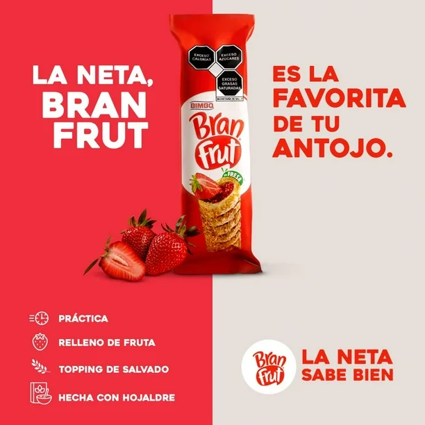 Barras Bimbo Bran Frut con Relleno con Fresa 24 pzas de 40 g