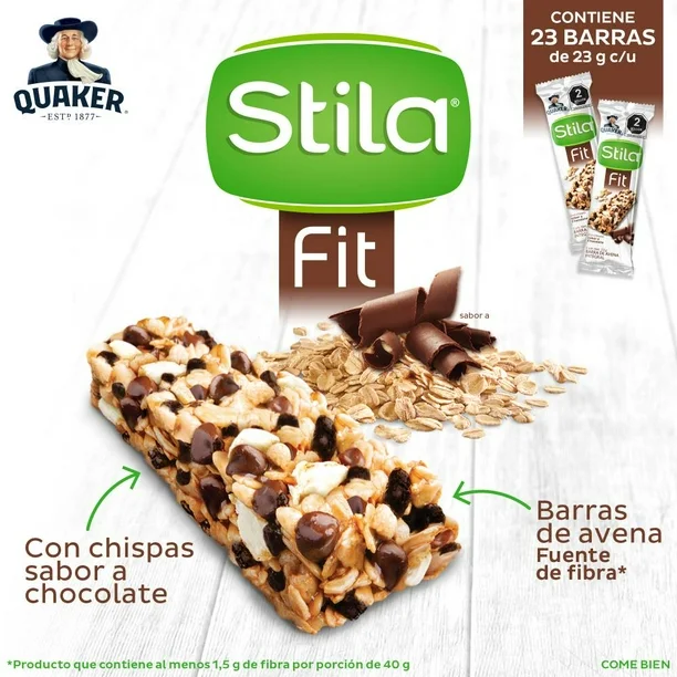 Barra Quaker Stila Chocolate 23 pzas de 23 g c/u