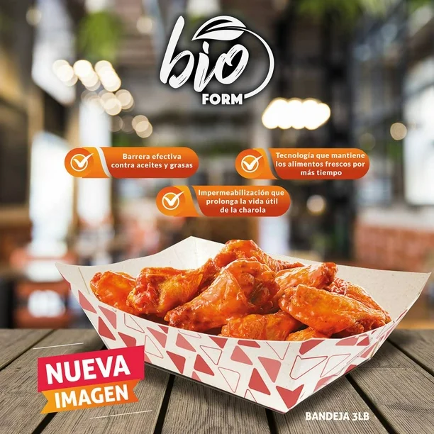 Charola de Papel Bioform Cañatek 3 Libras con 50 pzas