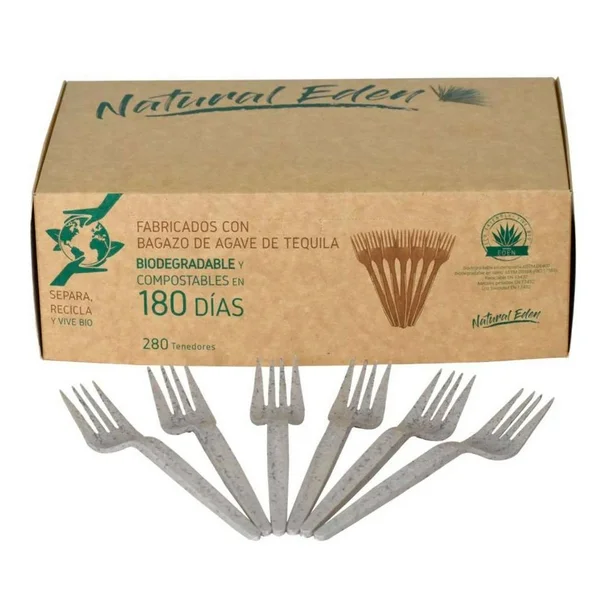 Tenedor Natural Eden Vitabag Biodegradable 280 pzas