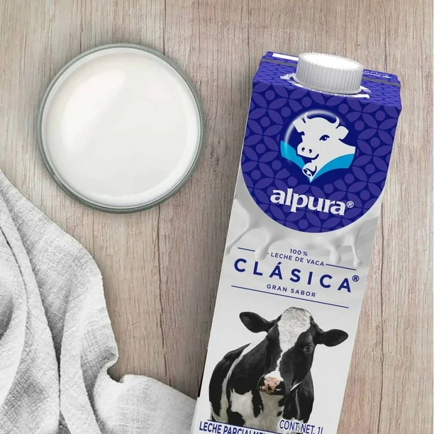 Leche Entera Alpura Clásica 12 pzas de 1 l c/u