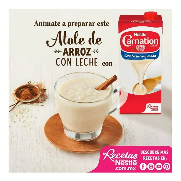 Leche Evaporada Carnation Clavel Nestlé 2 pzas de 679.88 ml c/u