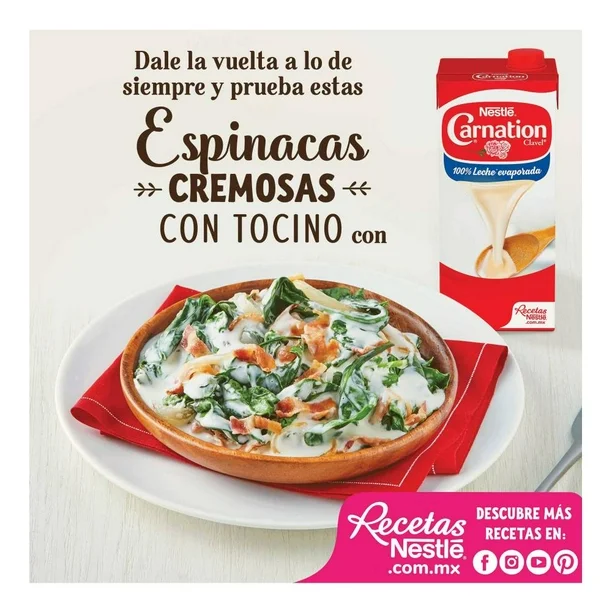 Leche Evaporada Carnation Clavel Nestlé 2 pzas de 679.88 ml c/u