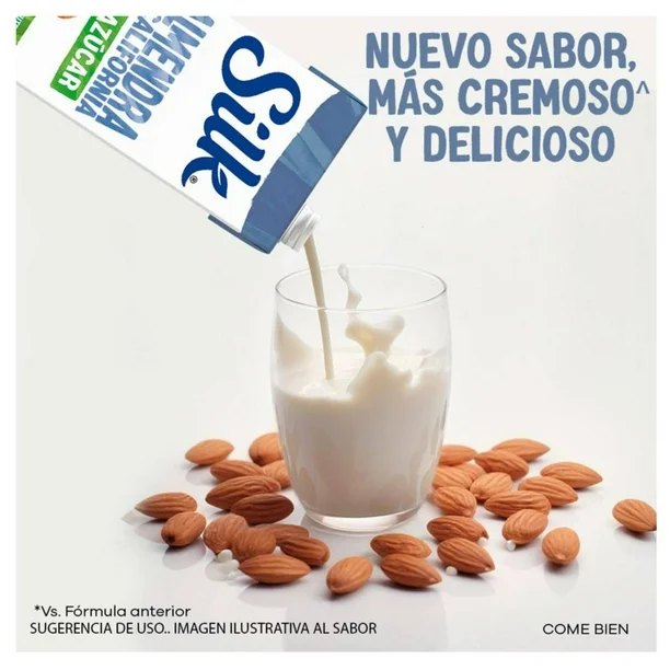 Bebida Vegetal Silk Sabor Almendra de California Sin Azúcar 6 pzas de 946 ml c/u