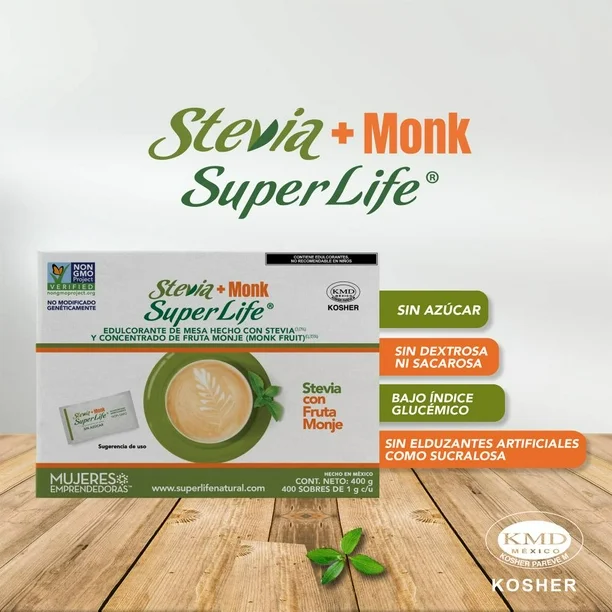 Endulzante Super Life Stevia+Monk 400 g