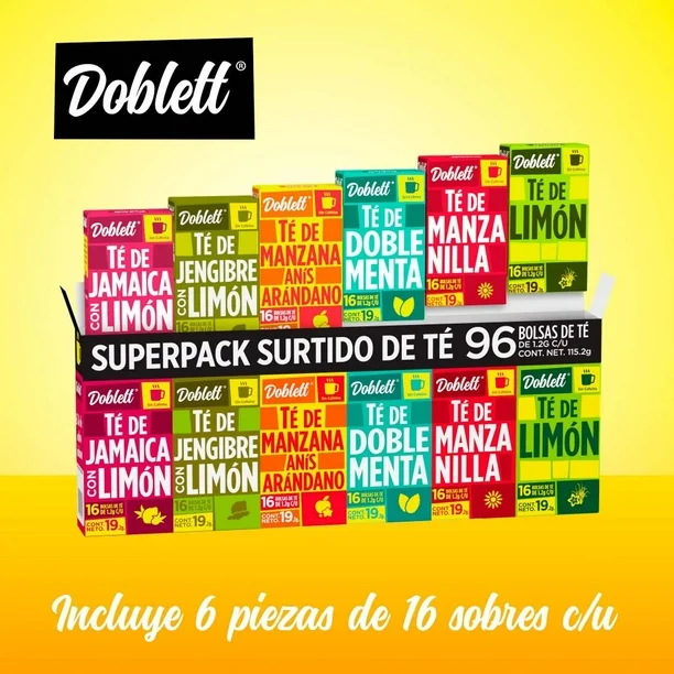 Surtido de Té Doblett 6 Sabores 96 pzas