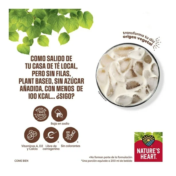 Pack de Bebida Sabor a Té Nature's Heart Tea Latte 12 pzas 330 ml c/u