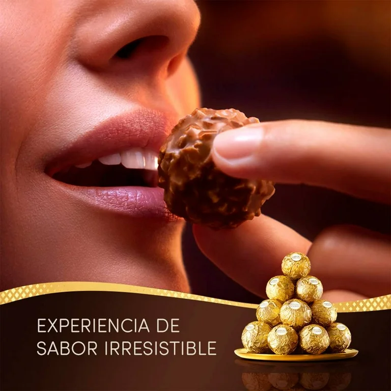 Chocolate Ferrero Rocher Relleno con Avellana con 16 pzas