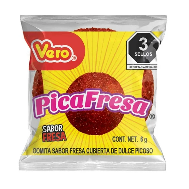 Gomitas Confitadas Pica Fresa Dulces Vero 200 pzas