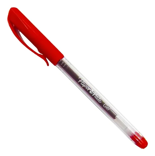 Bolígrafo Gel Papermate Eco Barril Redondo Punto Fino Color Rojo C/6 Pzas