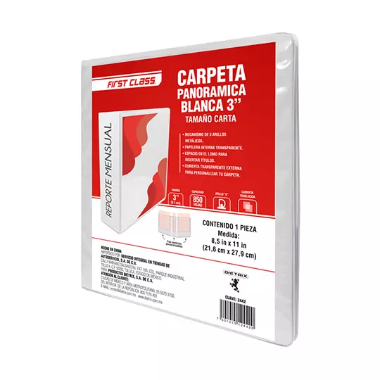 Carpeta 3 DIETRIX EN herraje D  blanca con ventana