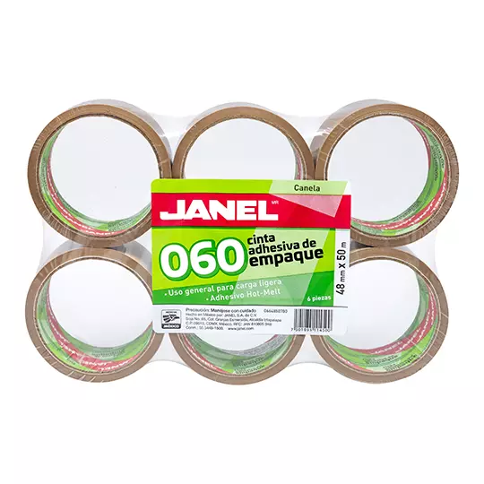 Cinta empaque línea 060 canela JANEL 48x50 con 6 piezas