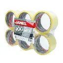 Cinta empaque línea 100 transparente JANEL 48x50 con 6 piezas