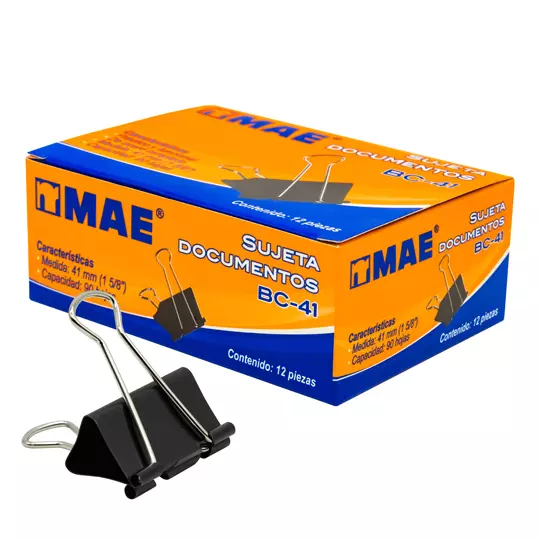 Sujetadocumentos mae de 41 mm 12 piezas.