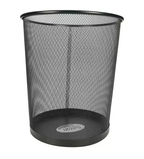Cesto de Malla Redondo Metalico Sablon Color Negro