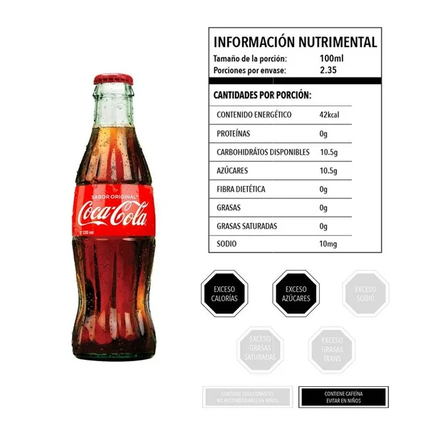 Refresco Coca-Cola Vidrio 24 pzas de 235 ml c/u