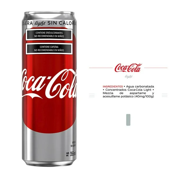 Refresco Coca-Cola Light 24 pzas de 355 ml c/u