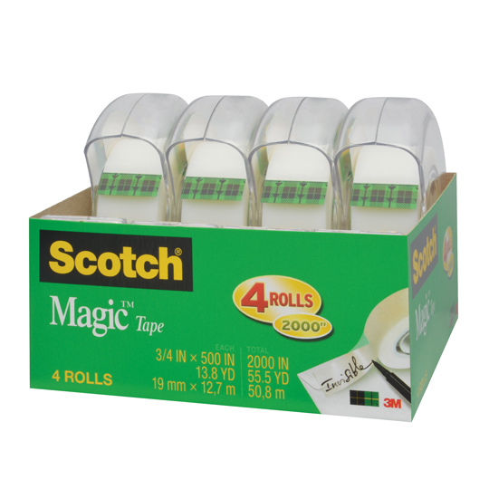Cinta Mágica Scotch 19mm X 12.7m con Despachador 4 Piezas