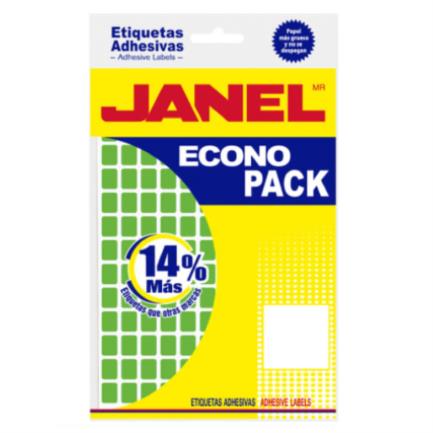 Etiqueta JANEL econopack no.4 verde con