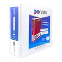 Carpeta KYMA Panoramica de Vinil 3 Pulgadas Arrillo en D Blanca 1 Pieza