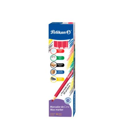 Marcador De Cera Pelikan Color Rojo Caja
