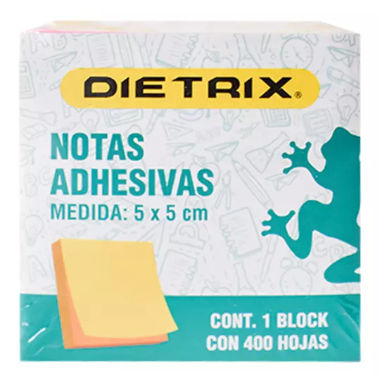 Notas Adhesivas Dietrix Colores Neón de 5x5 cm Con 400 hojas [DIE-PST-8740]