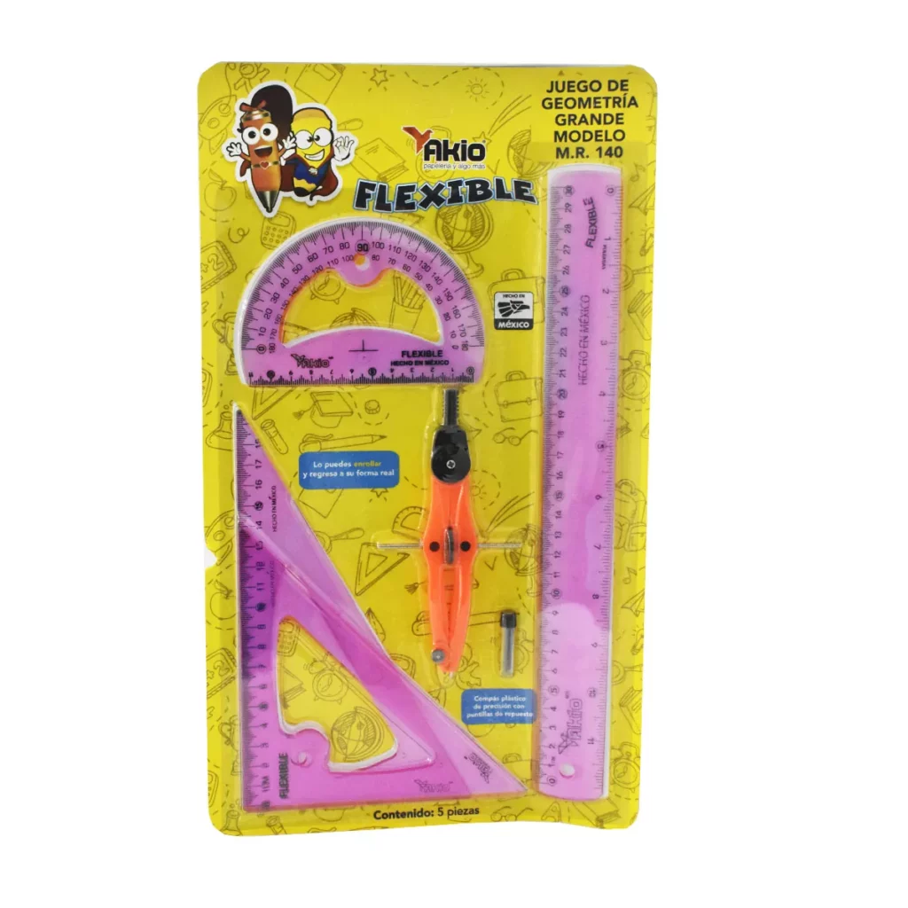 JUEGO GEOMETRICO GRANDE FLEXIBLE AKIO MR550/140 ATADO DE 5 PZAS.