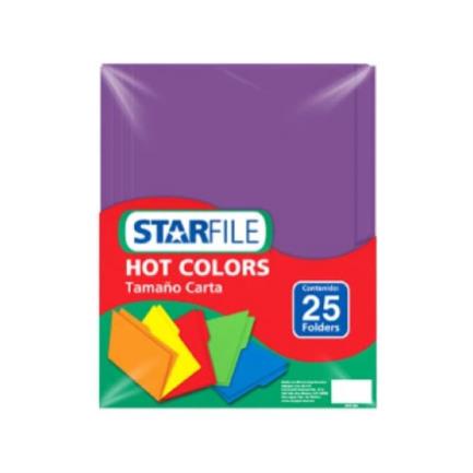 Folder StarFile Bitono Carta Color Morado Con 25 Piezas