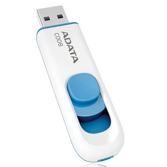 Memoria Adata USB 16GB Color Blanco + Azul Retractil