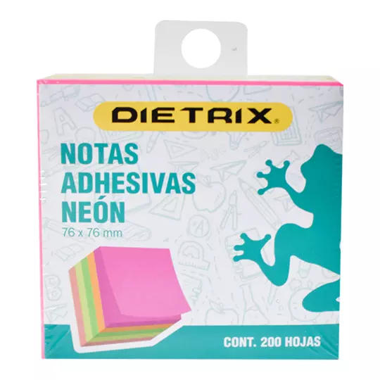 Notas Adhesivas Dietrix Colores Neón 7.5x 7.5 cm con 200 hojas [DIE-PST-8747]