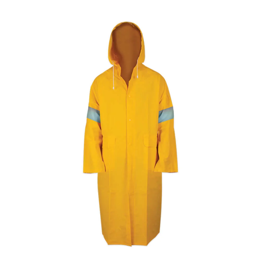 Gabardina Impermeable Amarilla de PVC y Poliéster con Reflejante [I-4249R]