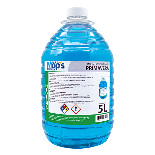 Jabon para manos Super mops aroma primavera 5 Lt.