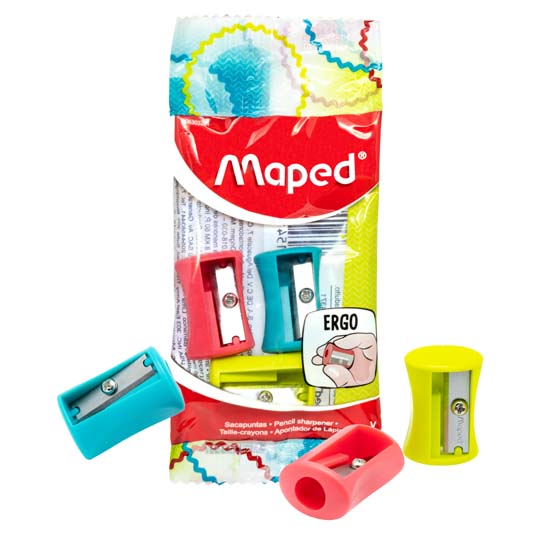 Sacapuntas vivo Maped 1 orificio 3 piezas  colores surtidos